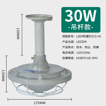 Lamp led 50w explosion-proof fire emergency workshop warehouse factory industrial and mining lamp ceiling lighting fixture 30w hoisting