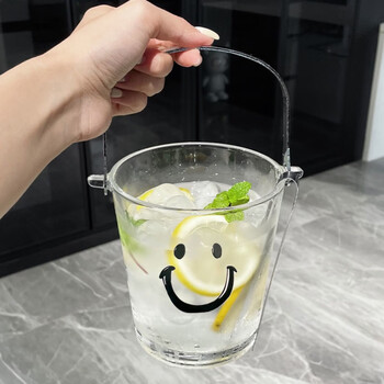 Enshousu portable ice bucket fruit tea glass bucket summer outdoor picnic happy bucket cold beer ice cubes main picture