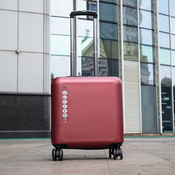 Kangaroo (kangaroo) suitcase small lightweight boarding case men's trolley case women's universal wheel thickened suitcase portable password box burgundy (pc thickened material + 3 sections of trolley) 20 inches (can be boarded without checking in)
