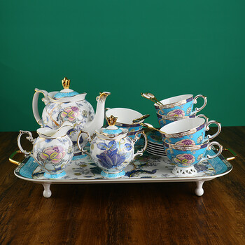 Jinfeng coffee set coffee cup and saucer with tray afternoon tea cup and saucer with pot gift box caroline 16-head coffee set