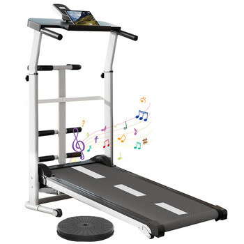 Defit walking machine unpowered unplugged unassisted multifunctional gym home commercial treadmill 401 music model (white)