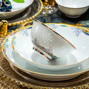 Yixi jingdezhen chinese style enamel color exquisite bowls and plates tableware complete set of underglaze color ceramic dishes and chopsticks set for home relocation underglaze color丨enamel color exquisite丨leather suitcase 68-piece set