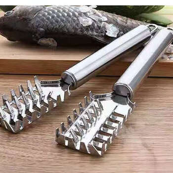 Guan yue fish scale planer, multi-functional stainless steel household scale remover, fish killing tool, kitchen supplies scale remover brush, square fish scale planer