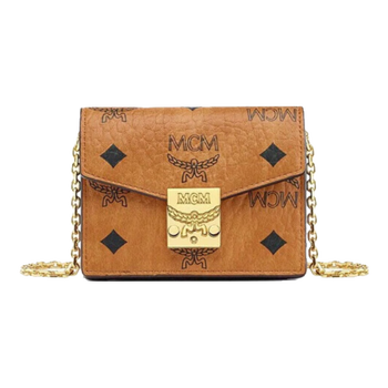 9 new mcm aren classic pattern shoulder wallet card holder cognac color myadaxt01co001 gift