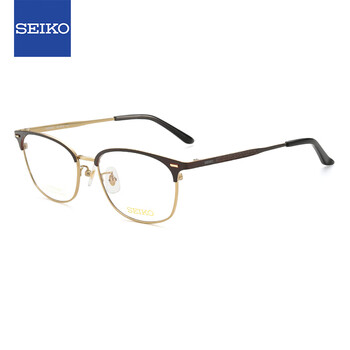 Seiko (seiko) glasses frame men's full frame titanium casual myopia optical frame hc3012 90 53mm bright dark brown/gold