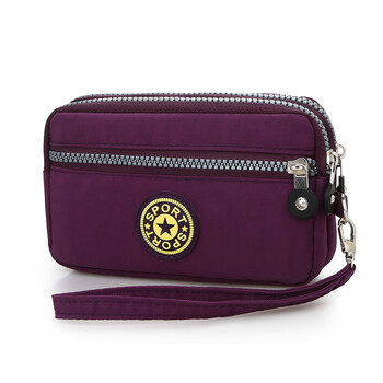 Shu guo er new canvas bag oxford cloth nylon fashion clutch bag coin purse ladies bag casual bag mom mini bag dark purple