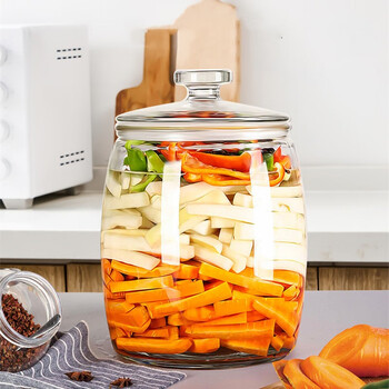 Xibi pickle jar household thickened sealed jar transparent large-capacity pickle jar soaking wine jar pickle jar ten pounds 4l