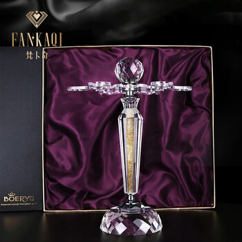 Fankaqi red wine glass crystal diamond upside-down cup holder rotating wine cabinet decoration home new gold diamond crystal rotating cup holder