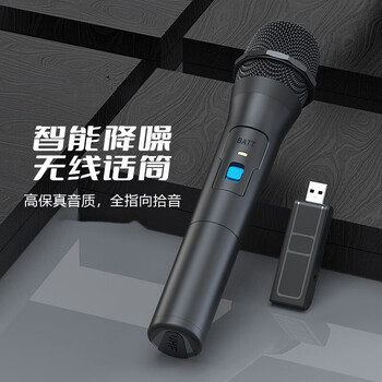 Pinyi wireless microphone v-segment receiver handheld karaoke universal ground push conference host microphone black one-to-one wireless microphone