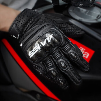Sei-vi saiwei motorcycle gloves men's breathable all-season riding carbon fiber touch screen outdoor anti-fall female rider equipment motorcycle gm2 black carbon fiber shell universal xxl palm width 9.5-10cm