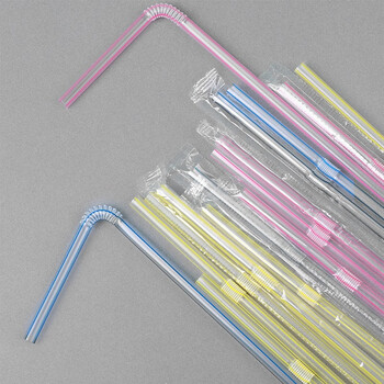 Nakaya japan imported disposable straws, independent sanitary straws, curved lazy straws, children's milk straws for pregnant women, 1 pack (diameter 0.6cm, length 25cm) 50 pieces