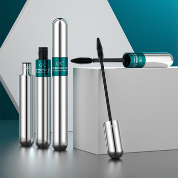 Qinicai (qic) double-ended lengthening and styling mascara for curling eyes, anti-sweat, non-smudge-proof, thick, long and thin brush head for priming up and down, electroplated double-ended mascara, 2 packs for besties