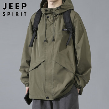 Jeep spirit jeep jacket men's jacket autumn and winter hooded workwear assault windproof clothes men's 021 military green xl