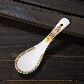 Lichen small spoon jingdezhen enamel ceramic tableware