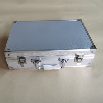 Portable household small sound card tool box aluminum storage insurance document hardware equipment instrument box silver black silver a4 paper without lock 31*22*8 cm empty box