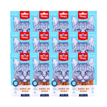 Wanpy cat snacks chicken golden needle soft silk 300g (25g*12 bags) adult cat snacks