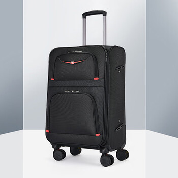 Swiss army knife suitcase, oxford trolley case, business suitcase, boarding case, canvas password box, extra large capacity, black 20 inches, upgraded customs lock