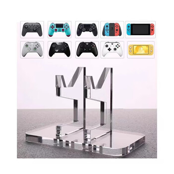 Tuosiman game console handle bracket is suitable for sony ps5/4/3 nintendo switch/microsoft xbox/chicken feizhi/headphone hanger transparent acrylic desktop storage rack transparent-single layer