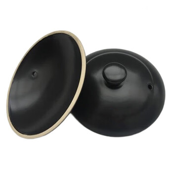Hongtiepu is suitable for ceramic casserole lid accessories, black soup pot casserole lid, universal color stew pot, white chinese medicine pot, black (without card slot), diameter 21.5cm