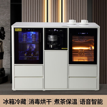 Meilingda multifunctional intelligent solid wood fully automatic tea bar machine compressor refrigeration water dispenser living room integrated tea cabinet disinfection cabinet red wine refrigerator freezer freezer sideboard three cabinets solid wood 712 piano white compressor refrigeration (refrigerator + disinfection cabinet) hot and cold type