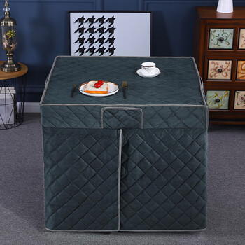 Suede thickened fire cover square 8080 electric stove cover square heating tablecloth split electric tablecloth cover winter thickened velvet four pockets stain-resistant green one-piece velvet side length 80*80 height 68