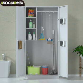 Jingku cleaning cabinet cleaning cabinet hygiene tool storage locker mop broom bathroom utility cabinet double door cabinet