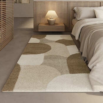 Thick bedroom bedside carpet, living room sofa coffee table blanket, imitation cashmere master bedroom foot pad, non-slip bedside floor mat maillard-01 80*160cm thick imitation cashmere