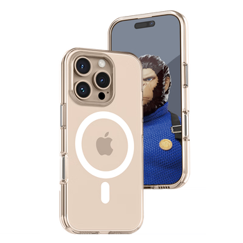 95% new, mr. blue ape is suitable for apple 16promax magnetic phone case, iphone16promax protective cover, magsafe magnetic charging case, ultra-thin anti-fall case, transparent