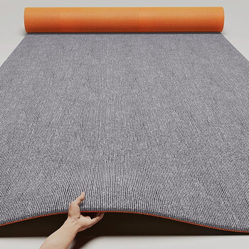 Shiweiko soundproof carpet mahjong machine sound-absorbing carpet home chess and card room full floor fireproof thickening sound insulation shock absorption noise reduction floor mat gray single stripe-tpe sound insulation shock absorption 9mm 150x150cm