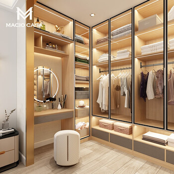 Mag mag mag cloak room customized bedroom light luxury walk-in wardrobe customized glass door mini cloak room prepayment