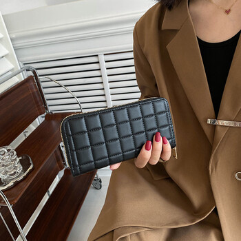 Shenshiyi women's wallet qixi mid-length clutch fashionable multifunctional card holder large capacity wallet coin purse for gifts women's hollow wallet ly8026 black