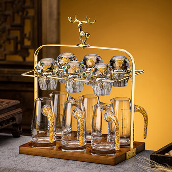 Depinte elk cup holder white wine wine set small wine glass crystal white wine glass set elk water drop gold foil wine divider set 6 pots 6 cups