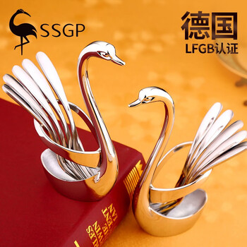 34 steel fruit fork set 304 stainless steel fruit pick small fork snack dessert fork cake fork fruit cake creative swan + fruit fork 5 pieces