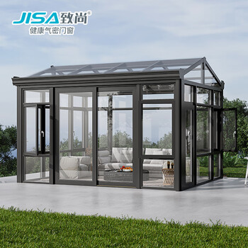 Jisa zhishang doors and windows high-end customized sun room with enclosed balcony, villa sun room, soundproof and heat-insulated glass room, herringbone sun room