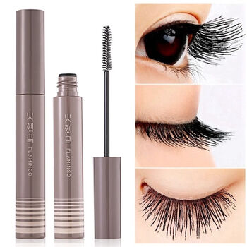 Flamingo waterproof mascara, slim and elongated, thick and curling eyelashes, long-lasting, sweat-proof, non-smudged and does not remove makeup, flamingo waterproof double-lengthening mascara, 1 piece