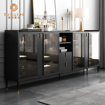 Totistpe sideboard italian simple all-in-one light luxury wine cabinet wall-mounted home living room multi-functional storage cabinet nordic tea cabinet 1.2 meters long solid wood slate sideboard