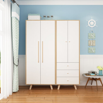 Nordic wardrobe simple modern wardrobe mediterranean two-door wardrobe small apartment art storage wardrobe bedroom wall cabinet d+c style 160cm