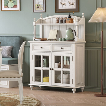 Rong xiaoer american solid wood sideboard integrated small size cupboard all solid wood storage cabinet wine cabinet multifunctional cabinet home 1.0m sideboard lower cabinet