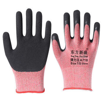 Labor protection gloves for women for summer work, thin, small size, wear-resistant rubber, non-slip, outdoor work, latex foam king, 24 pairs, red, high elasticity, comfortable and wear-resistant, ladies