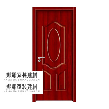 Shantou lincun wooden door indoor door custom paint-free reinforced door bedroom door set composite solid wood door red spelling single door leaf (ready in stock)