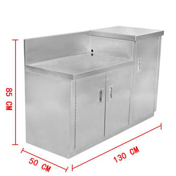 Mexueer stainless steel kitchen cabinet extra thick gas stove cabinet multi-functional storage storage cabinet can hold gas tank direct sale right door