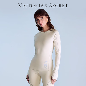 Victoria's secret comfortable round neck slim fit top for women 6h44 beige 11257603 xs