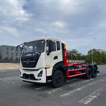 Dongfeng tianlong 25-ton hook arm garbage truck/removable compartment garbage truck