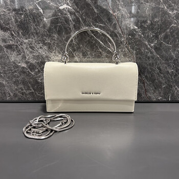 Charles&keith gift box charles&keith small metal handle ck6-10840314 chain shoulder bag 10840559 milk white (hardware silver) ck6-10840559-