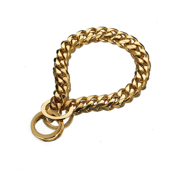 Pet gaiden dog necklace large gold chain engraved neck cover stainless steel dog neck collar p chain necklace for traction dog walking large dogs gold p chain super strong tension upgrade model hot sale width 15mm length 35cm 11-15kg