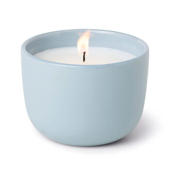Paddywaxcucina 6 oz blue ceramic measuring cup candle - lake air