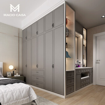 Mag modern simple flat door bedroom wardrobe dresser combination custom whole house custom solid wood cabinet prepaid