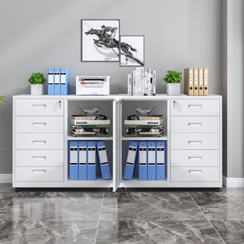 Xingfubang office iron sheet low cabinet file cabinet multi-drawer cabinet information file cabinet sliding door drawer movable cabinet under desk cabinet desk side cabinet customized specifications and sizes thickened model