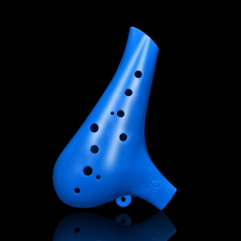 Hamdun ocarina 12-hole ac blue flat mouth resin plastic wind instrument alto c key beginner entry teaching instrument plastic bakelite school special flute