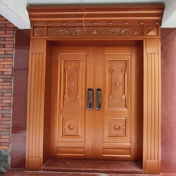 Vinoa 304 roman column imitation steel door double door rural self-built house villa entrance door 304# paint process imitation copper door price per square meter